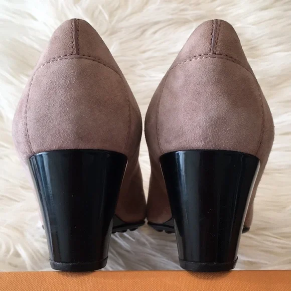Tod’s Taupe Suede “Wedge Décolleté” Heel